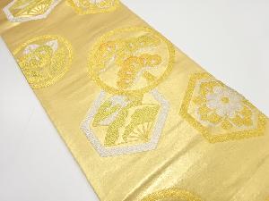 アンティーク 笠松に扇華紋織り出し袋帯(着用可)